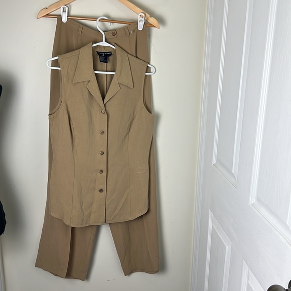 Tristan Waistcoat Vest & Hi rise wide leg Pants Two Set Size Medium - Picture 7 of 13